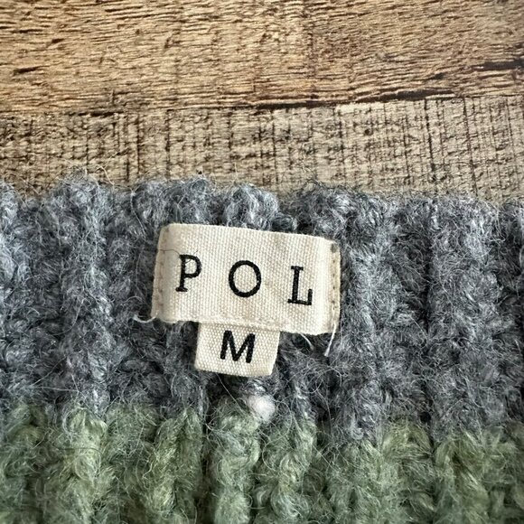 Pol Cream striped oversized chunky knit pullover sweater women's medium - Picture 4 of 7